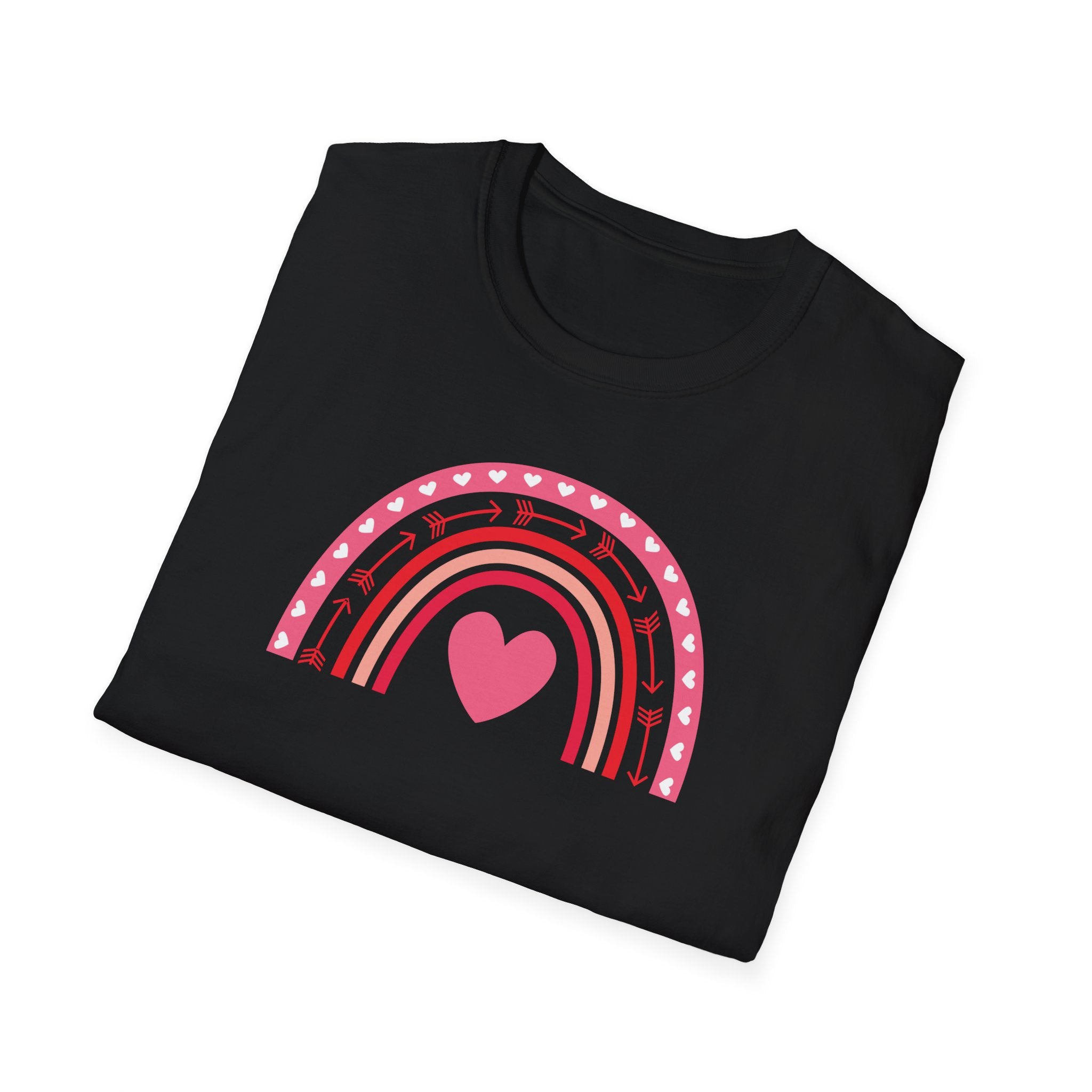 Love Rainbow Unisex T-Shirt, Cute LGBTQ Pride Shirt, Casual Tee, Gift for Friends, Colorful Heart Design