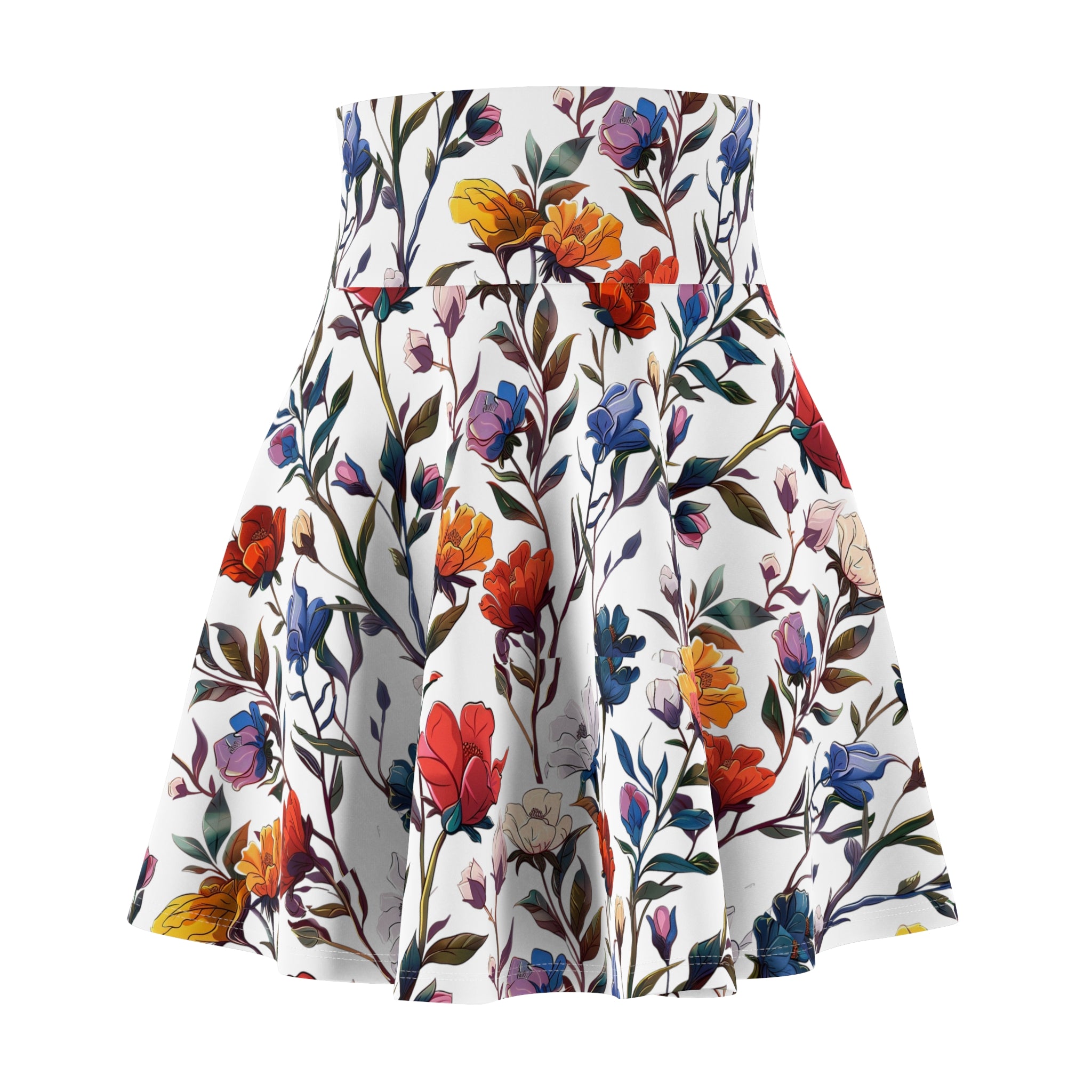 Floral Women's Skater Skirt - Boho Chic, Summer Fashion, Modest Outfit, Party Wear, Women's Clothing